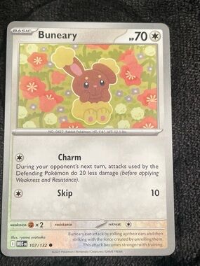Pokemon Buneary Card - Brown & Cream Illustration